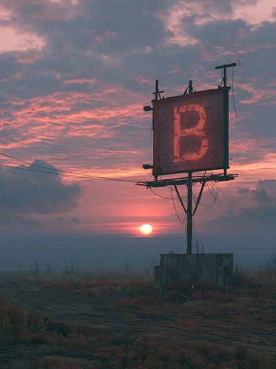 Sunset Billboard Landscape Poster. poster