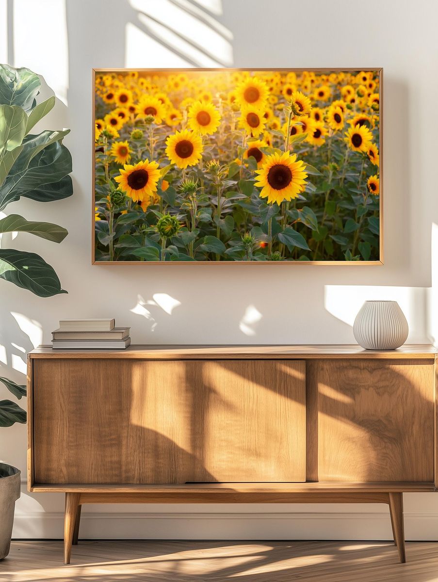 Sunflower Field — Nature Poster. — room view 3