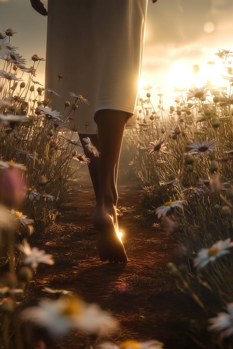 Sunlit Meadow Walk Photography Poster. poster — photography art
