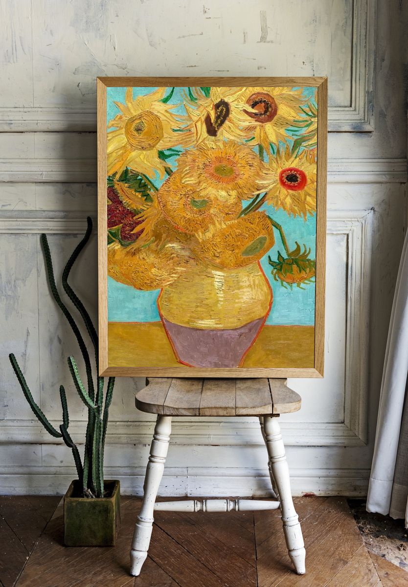 Sunflowers Still Life Poster. — room view 1