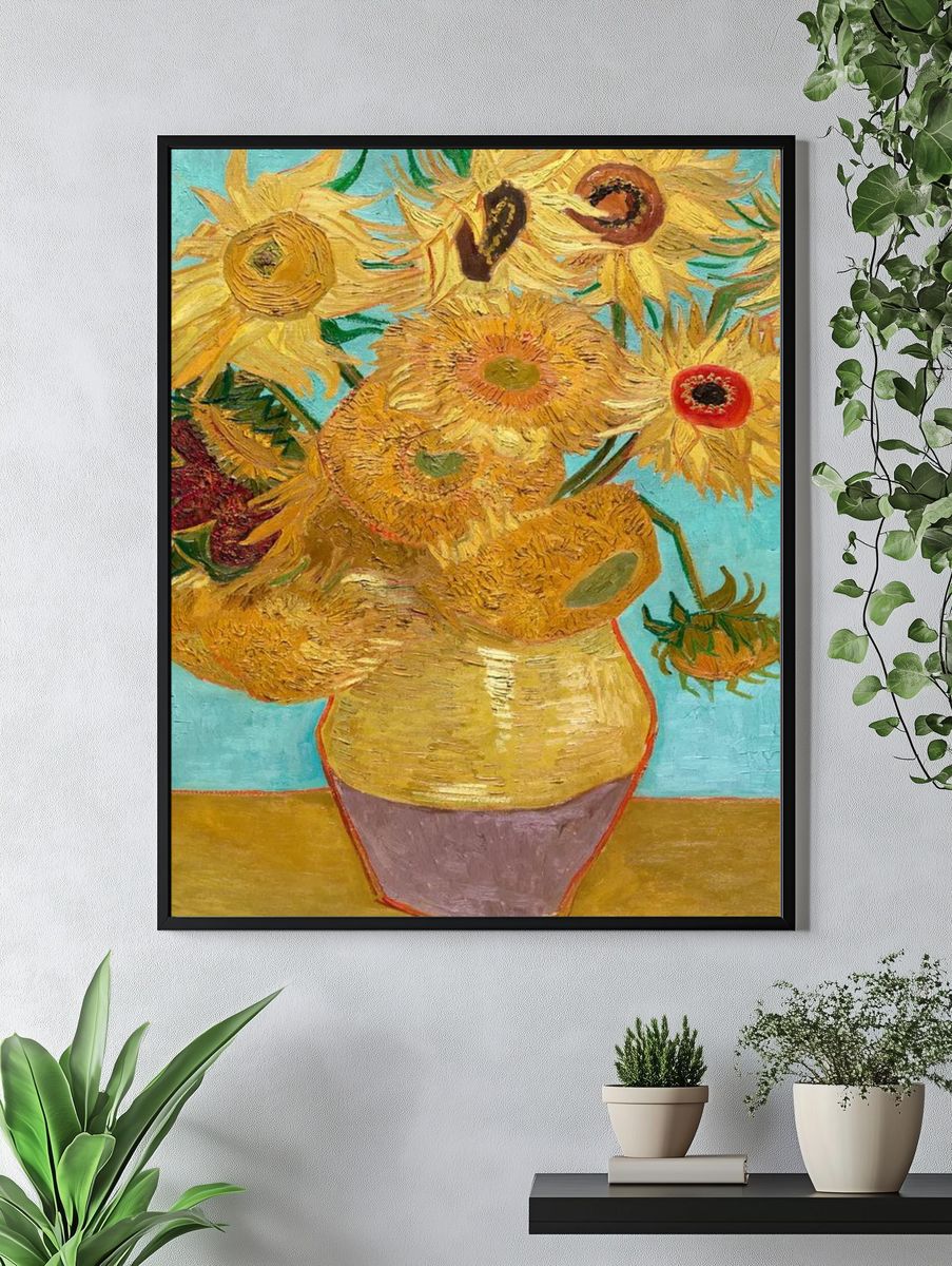 Sunflowers Still Life Poster. — room view 4
