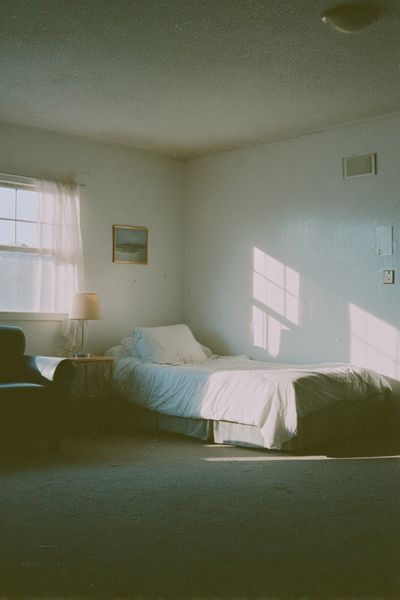 Sunlit Bedroom Interior Photography Poster.