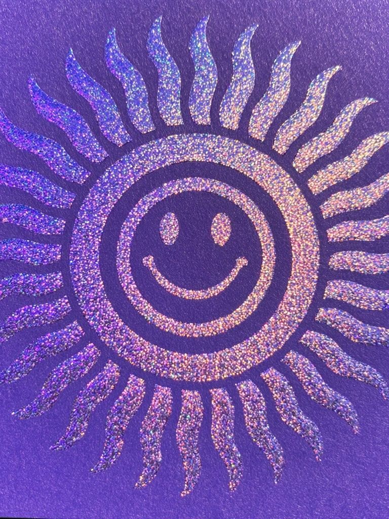 Smiling Sun Glitter Poster. poster — illustration art