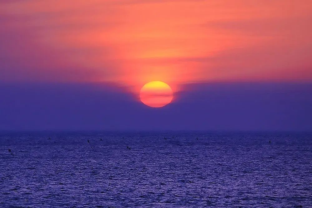 Serene Sunset Over Ocean — Nature Print. poster — nature art