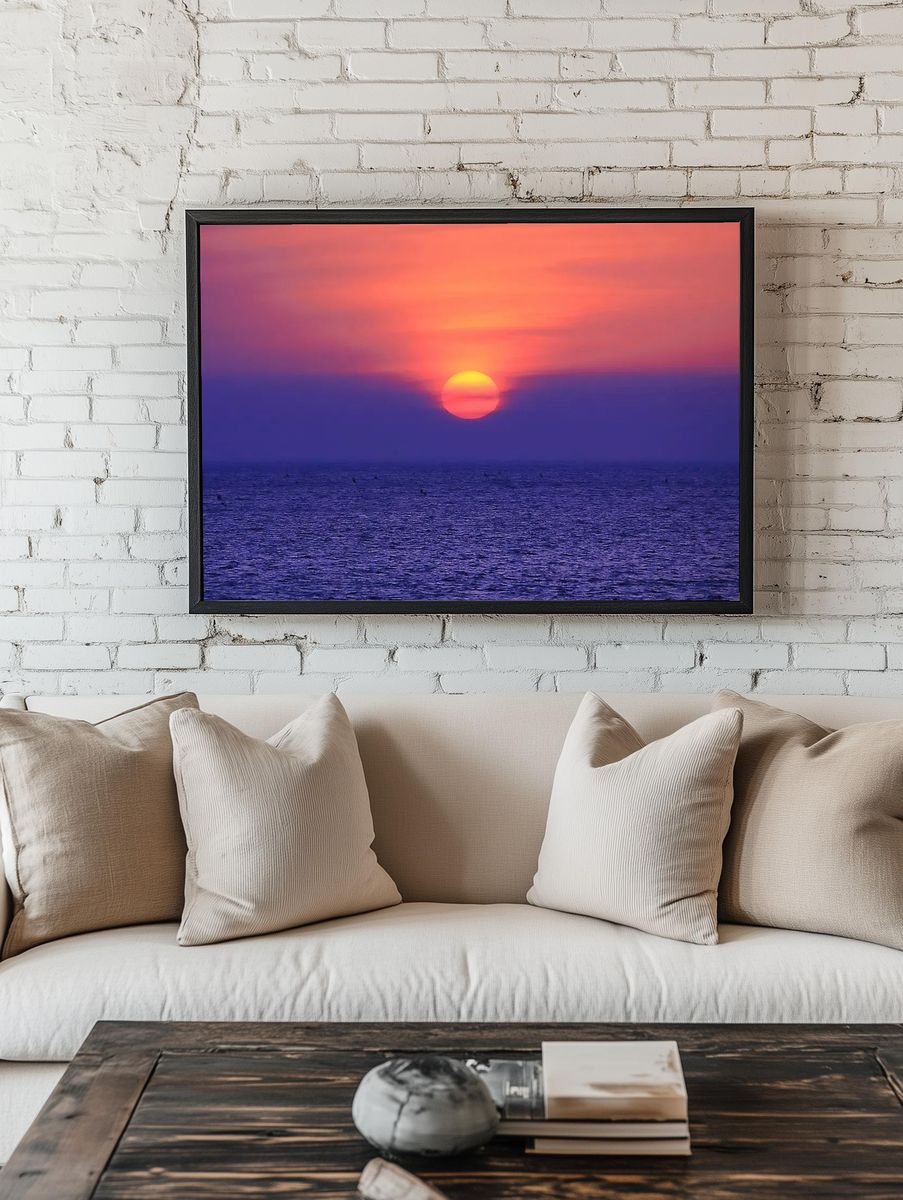 Serene Sunset Over Ocean — Nature Print room preview