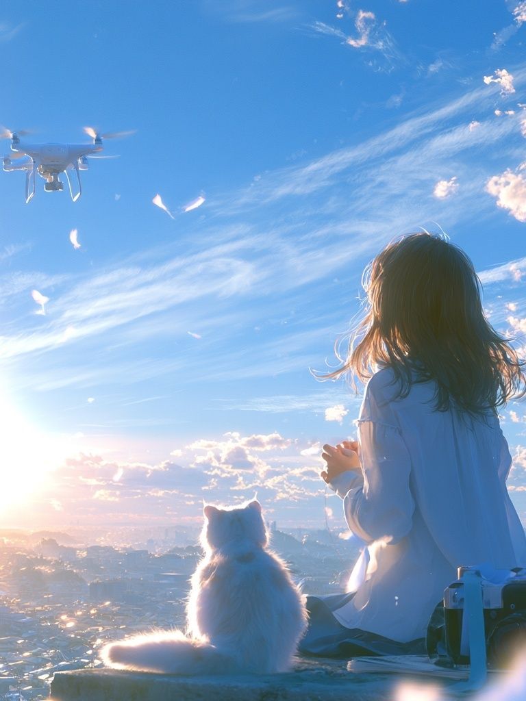 Sunset Drone Dreamscape Print. poster — photography art