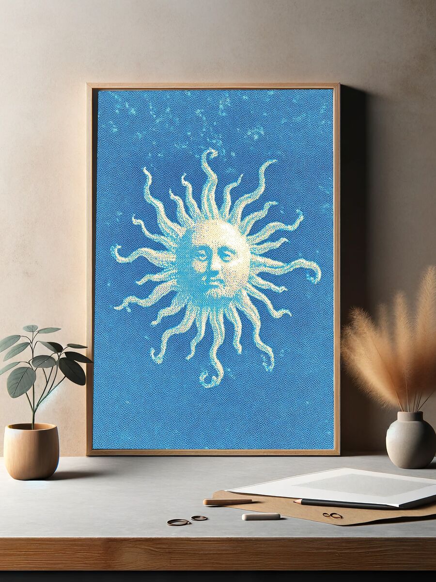 Sun Illustration Poster. — room view 2