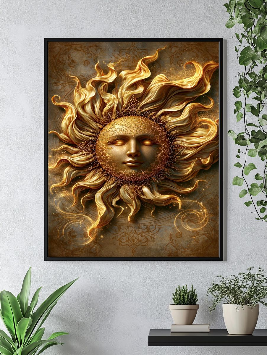 Golden Sun Goddess Fantasy Print. — room view 4