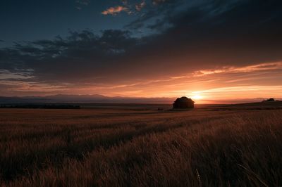 Sunset Prairie Landscape Poster.