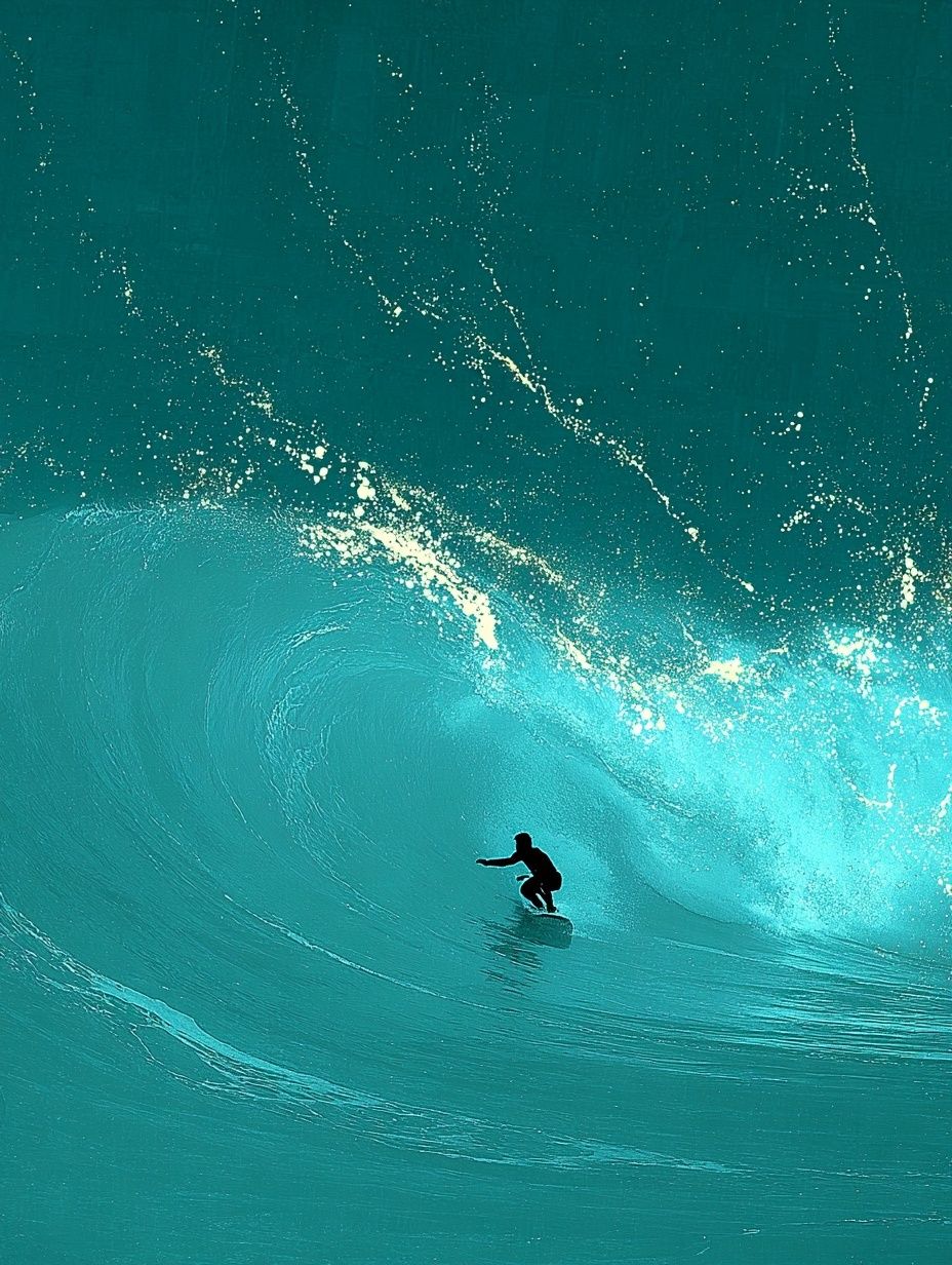 Surfer in Wave — Ocean Print. poster detail