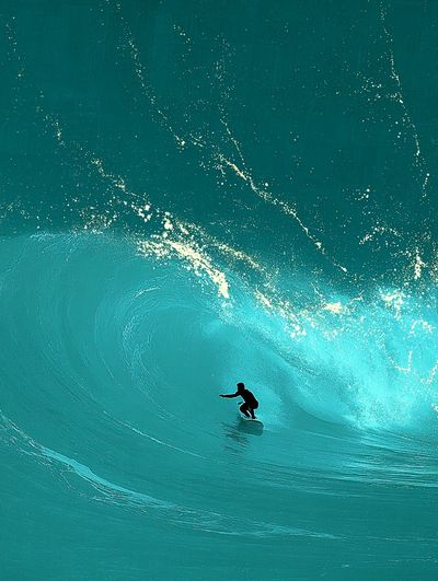Surfer in Wave — Ocean Print.