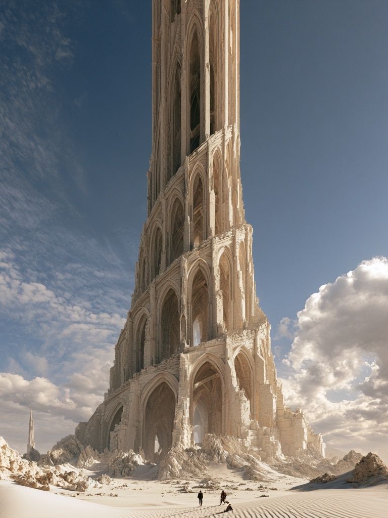 Surreal Desert Cathedral Print. poster detail