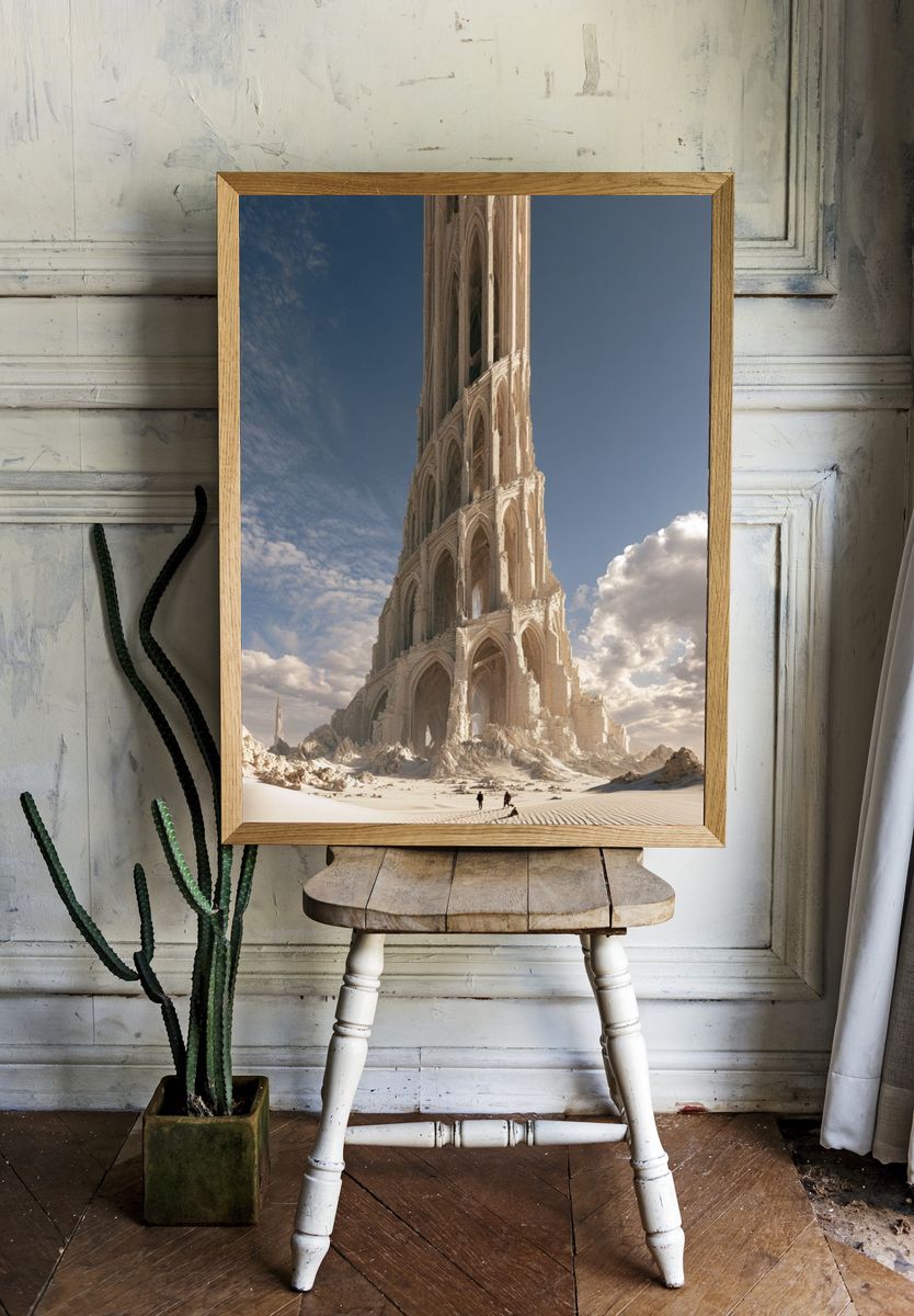 Surreal Desert Cathedral Print. — room view 1