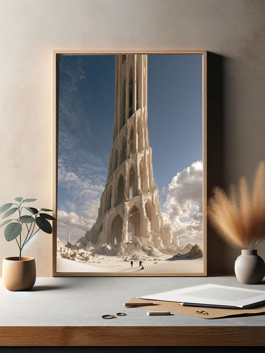 Surreal Desert Cathedral Print. — room view 2