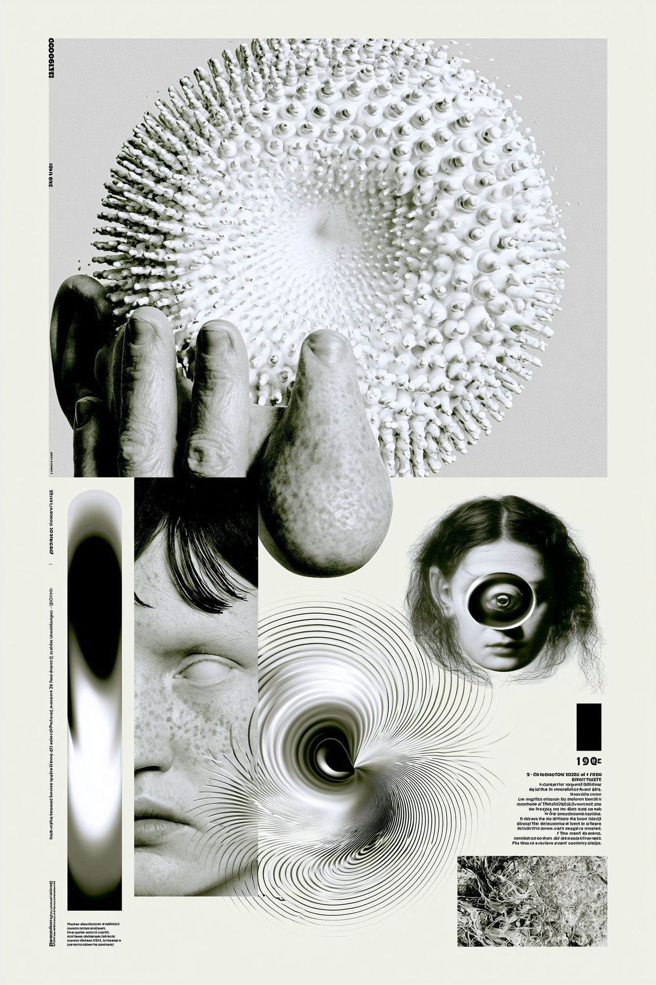 Surreal Monochrome Collage Poster. poster detail