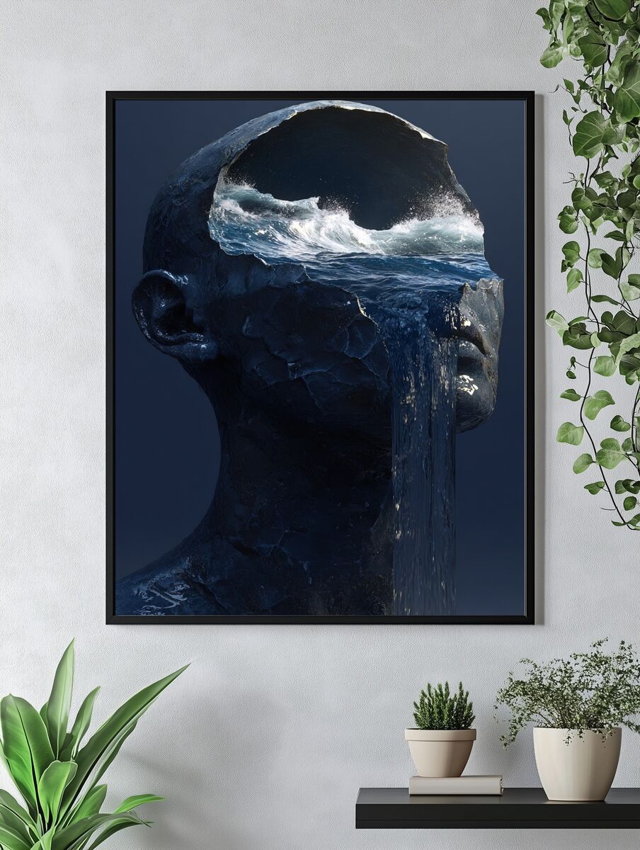 Ocean Waves — Surrealism Print. — room view 4