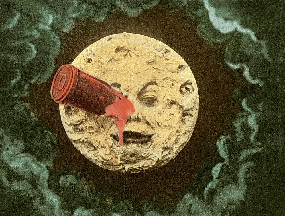 Surreal Moon with Paint Can — Fine Art Print. poster detail