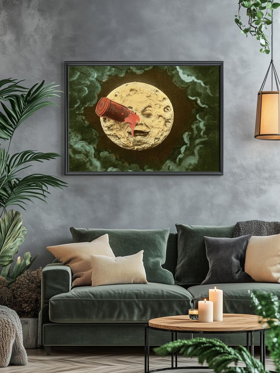 Surreal Moon with Paint Can — Fine Art Print. — room view 4