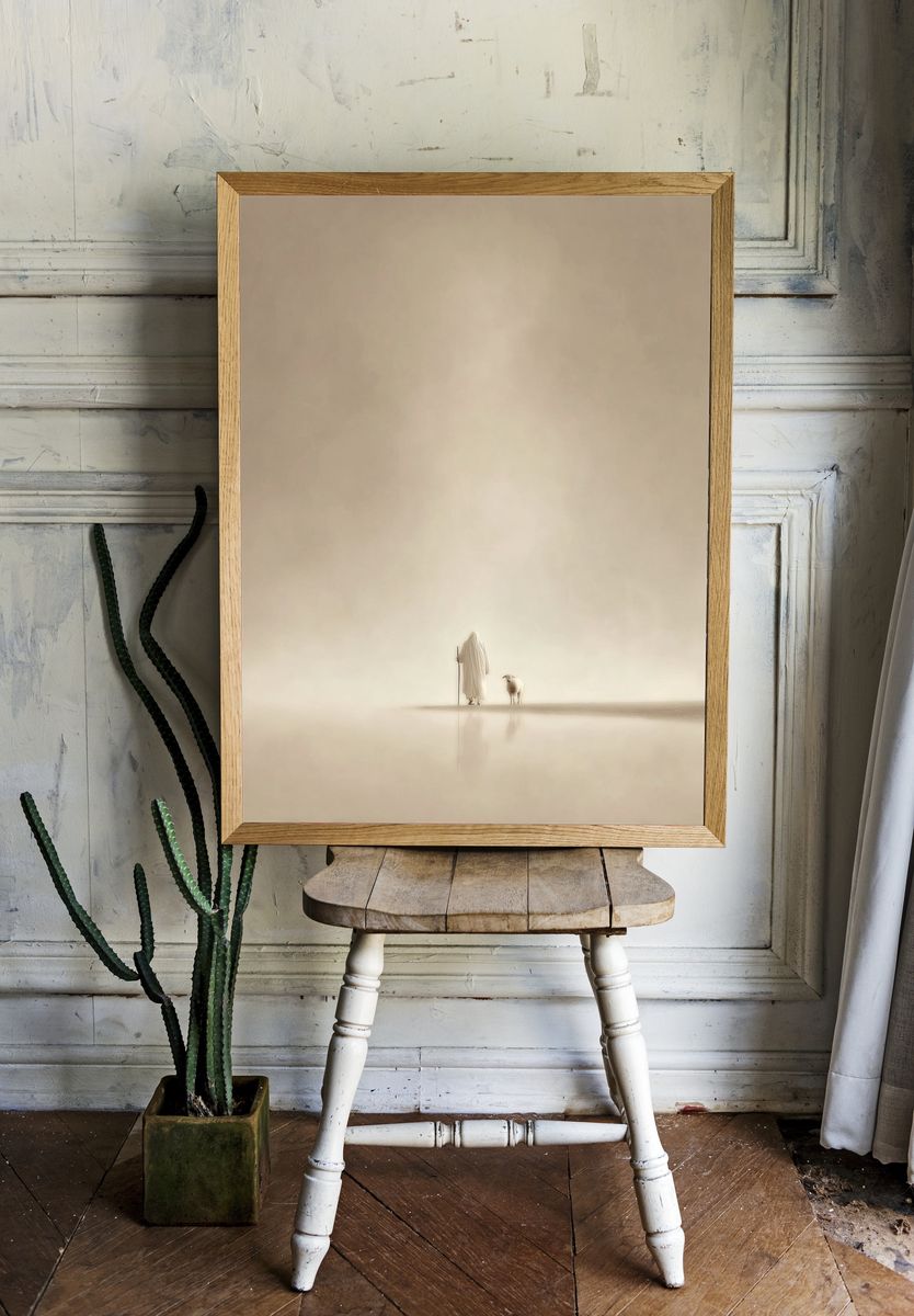 Desert Shepherd Surrealism Print. — room view 1