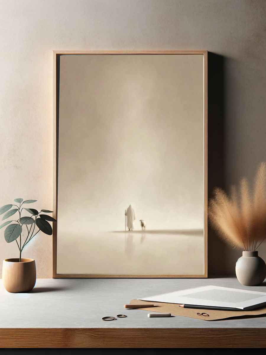 Desert Shepherd Surrealism Print. — room view 2