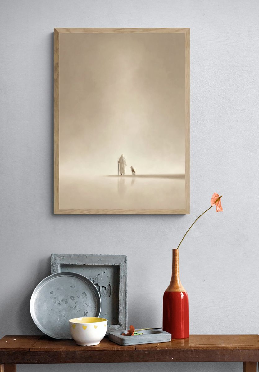 Desert Shepherd Surrealism Print. — room view 3