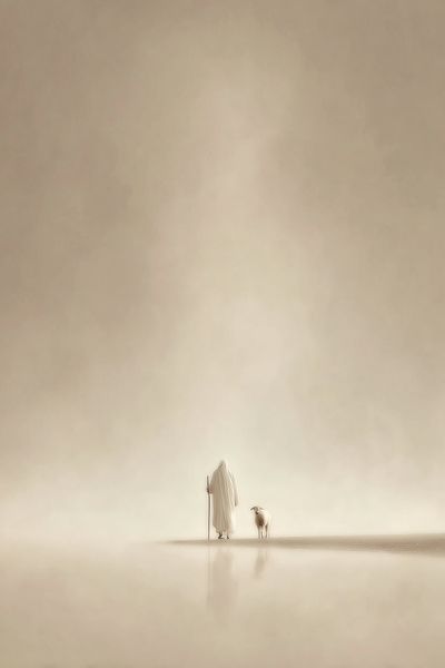 Desert Shepherd Surrealism Print. poster