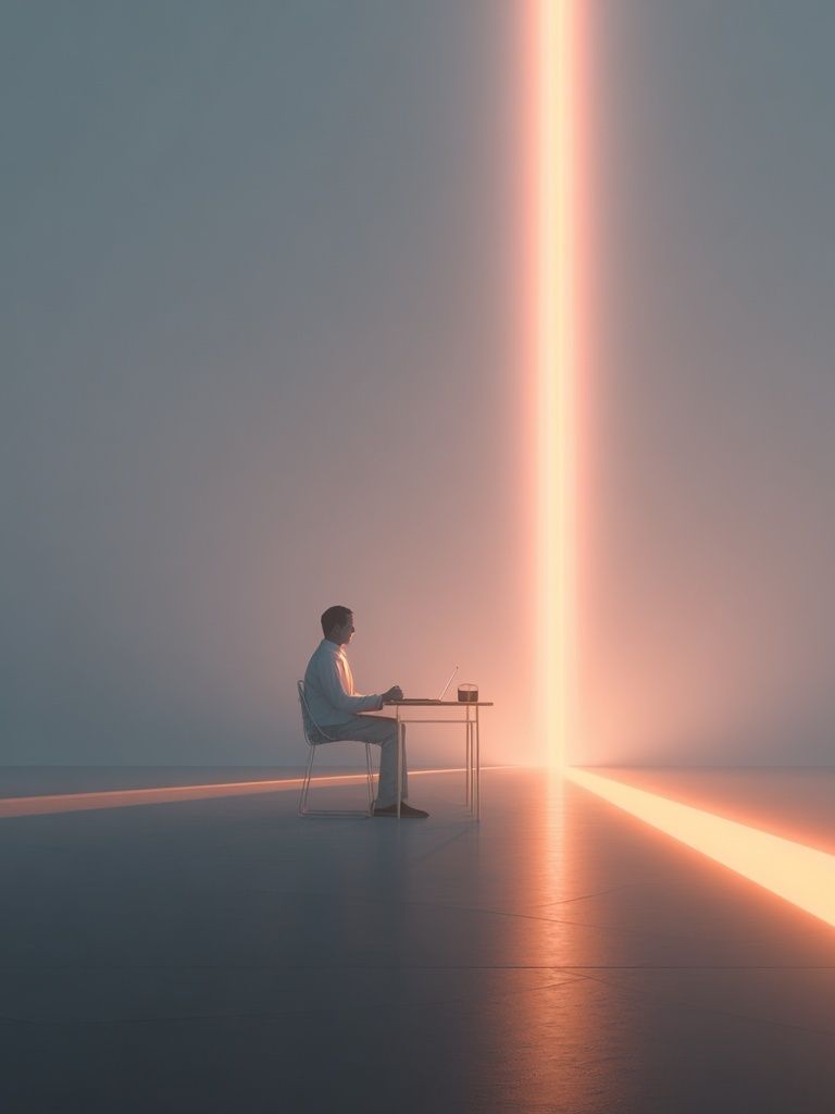 Solitary Light Beam Surrealism Print. poster detail