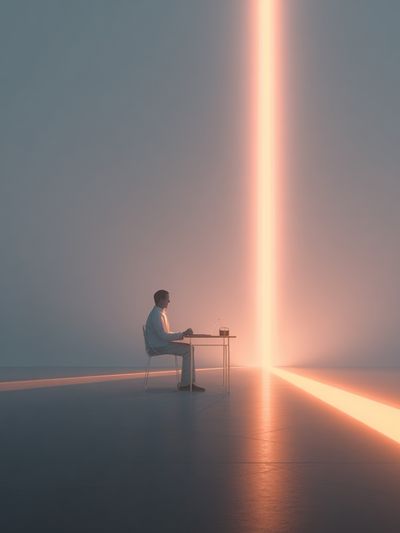 Solitary Light Beam Surrealism Print. poster