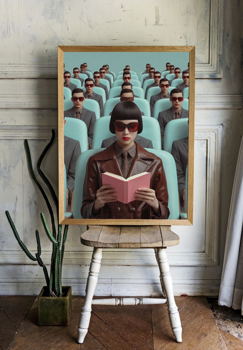 Seated Audience — Surrealist Print. — room view 1