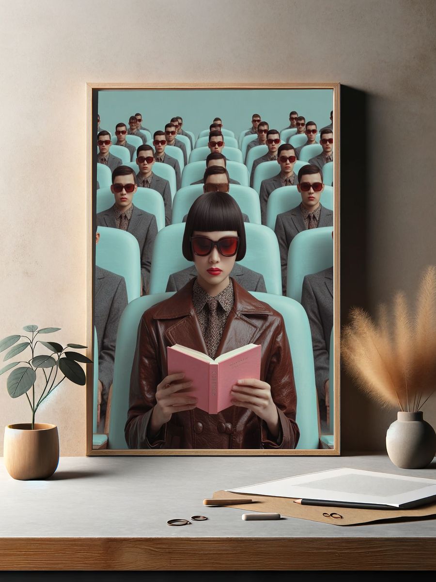 Seated Audience — Surrealist Print. — room view 2