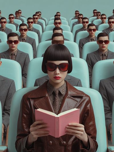 Seated Audience — Surrealist Print. poster print
