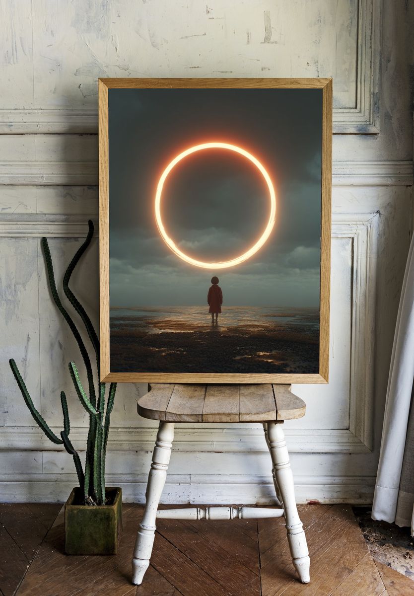 Eclipse Horizon Surrealism Poster. — room view 1