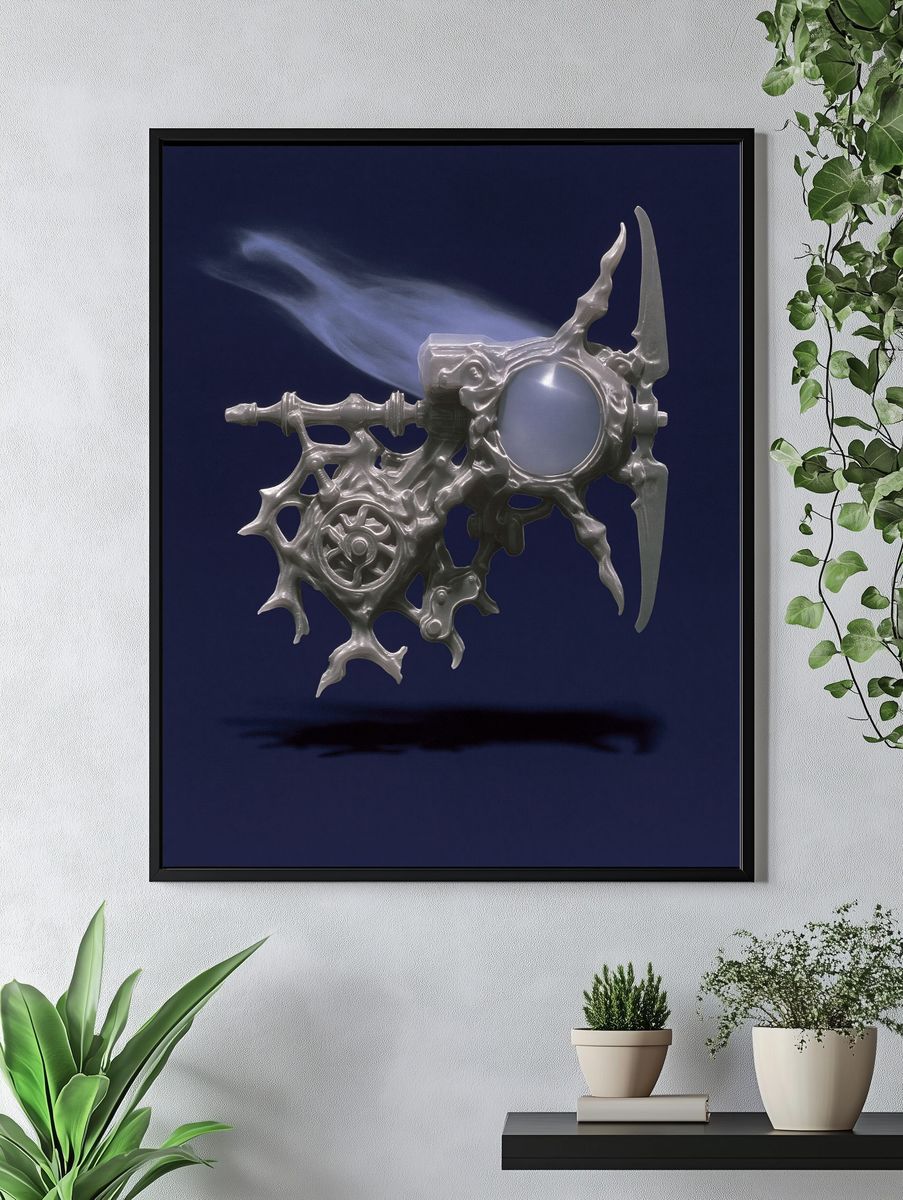Surreal Metallic Machine Print. — room view 4