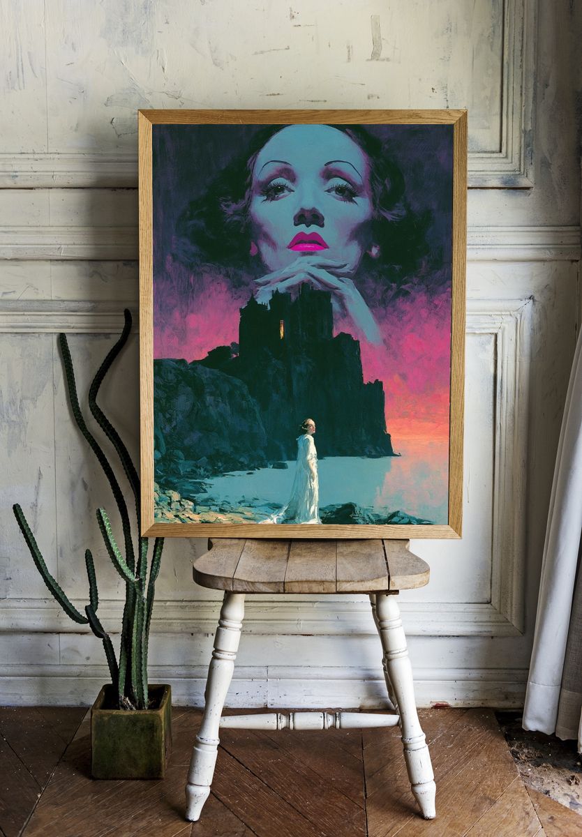 Surreal Cliffside Portrait Print. — room view 1