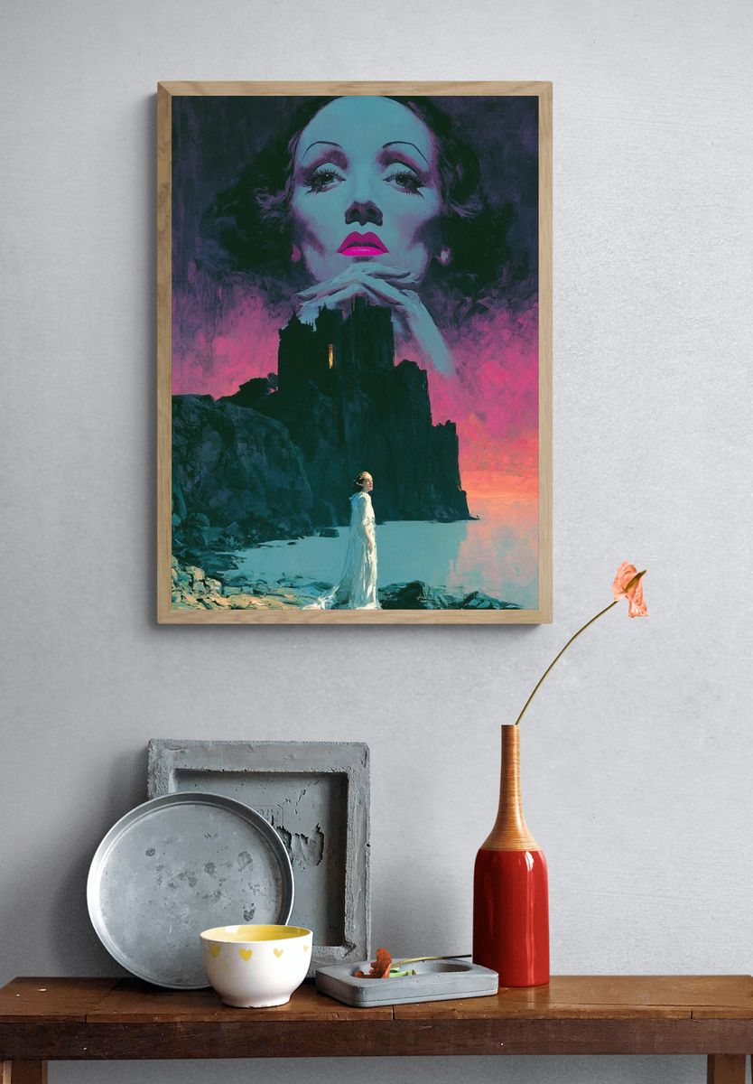 Surreal Cliffside Portrait Print. — room view 3