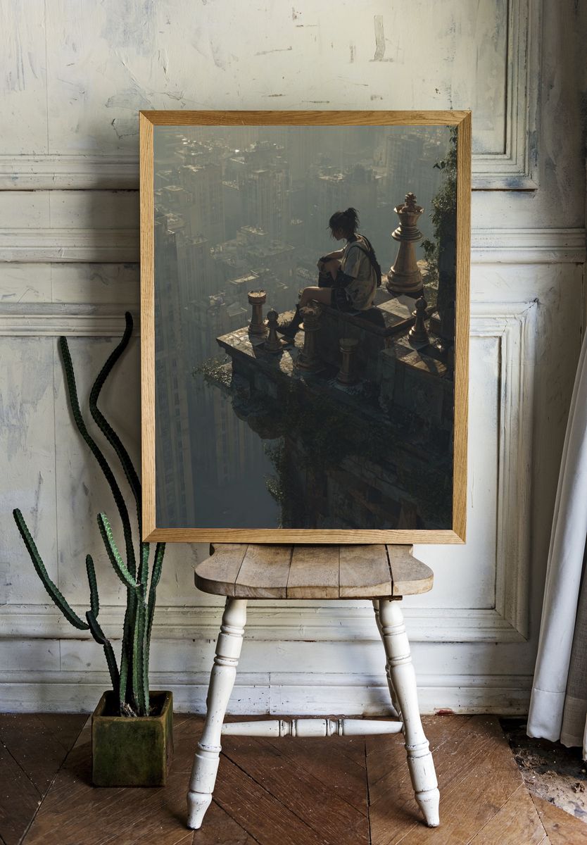 Solitary City Edge Surrealism Print. — room view 1