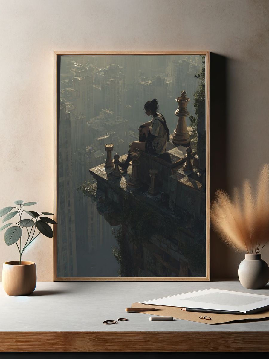 Solitary City Edge Surrealism Print. — room view 2
