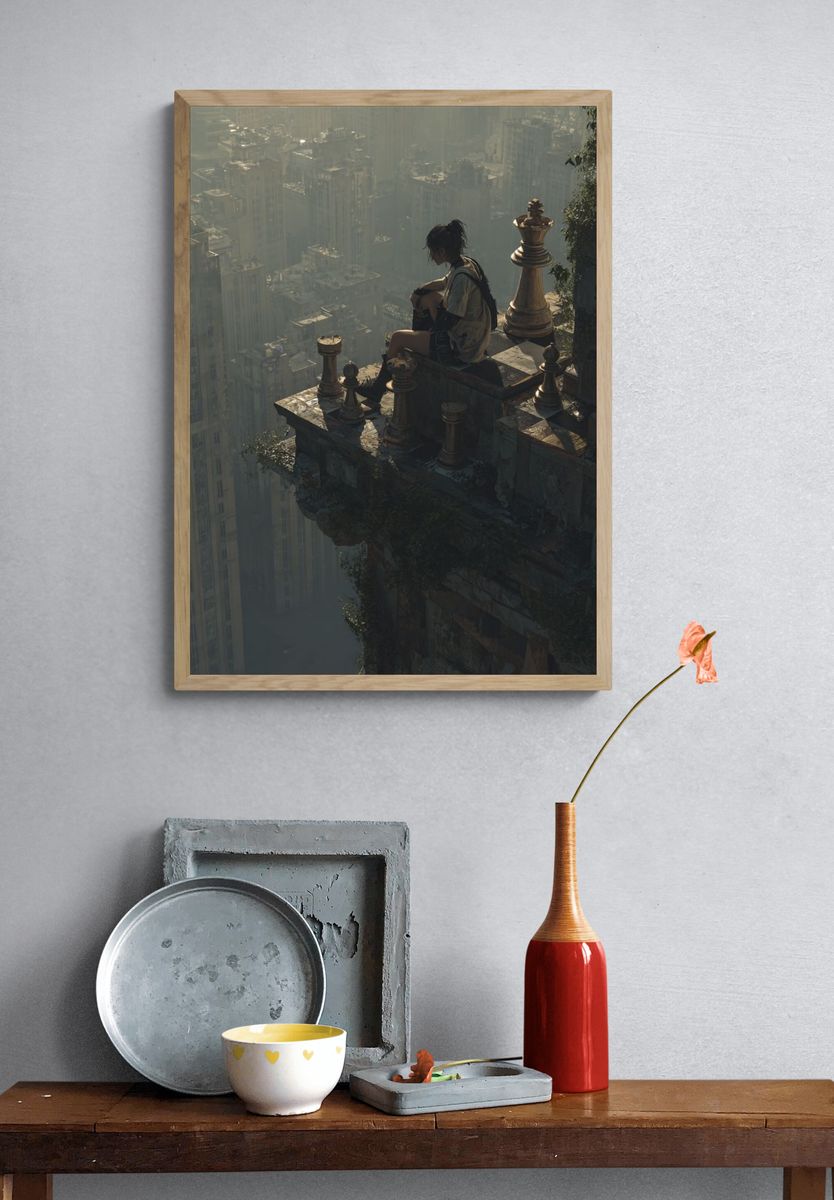 Solitary City Edge Surrealism Print. — room view 3