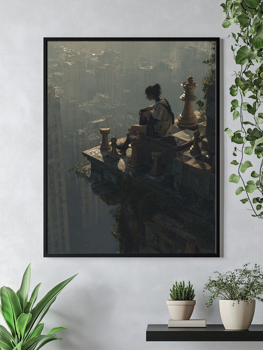 Solitary City Edge Surrealism Print. — room view 4
