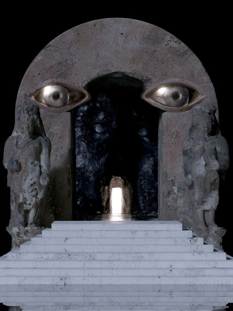 Surreal Stone Portal Print. poster — fine-art art
