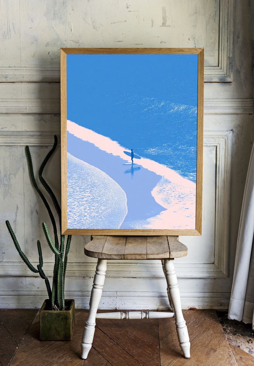 Surfer by the Shore Photography Poster. room preview