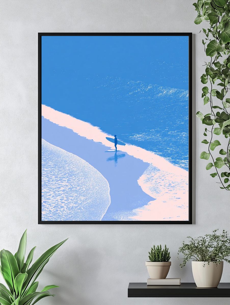 Surfer by the Shore Photography Poster. — room view 4