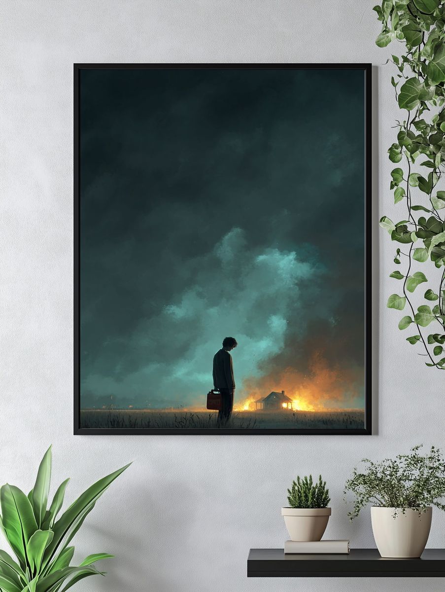 Mysterious Figure — Surrealism Print. — room view 4