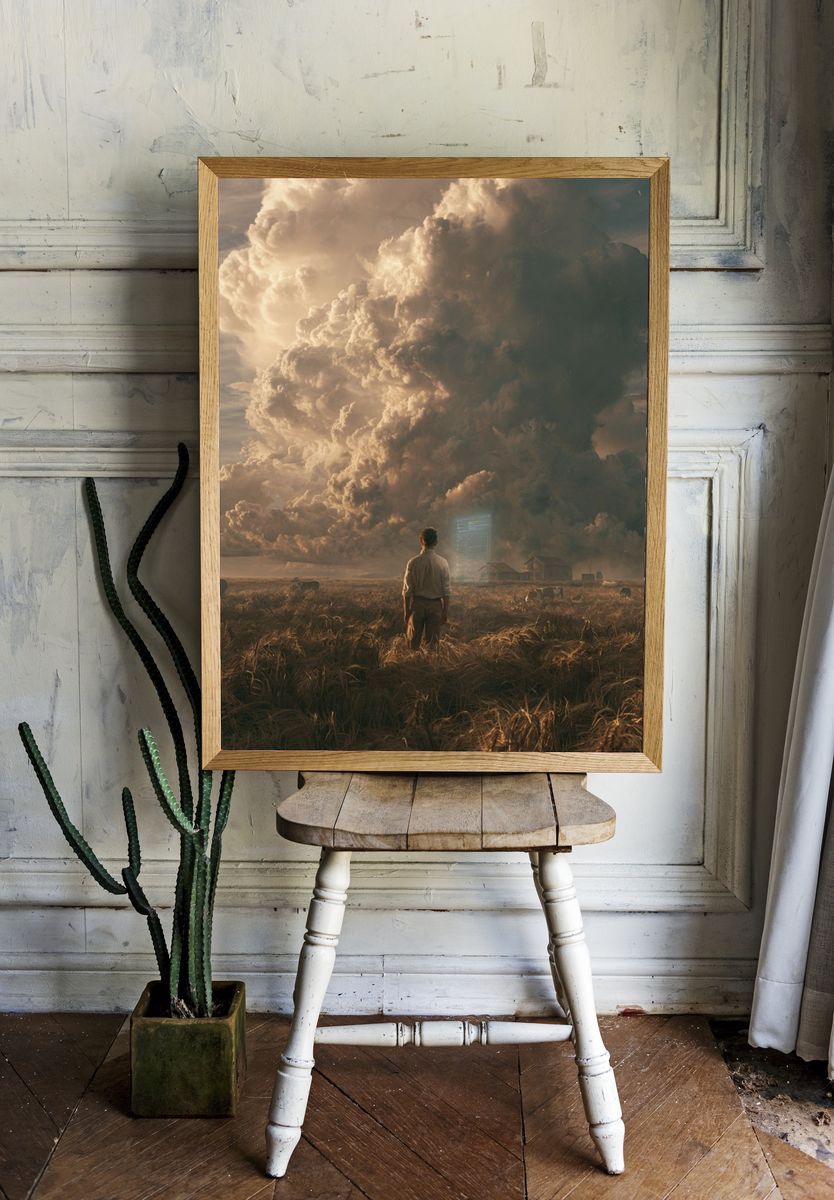 Surreal Storm Horizon Print. room preview