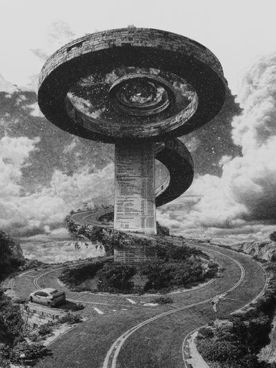 Surreal Spiral Road Print.