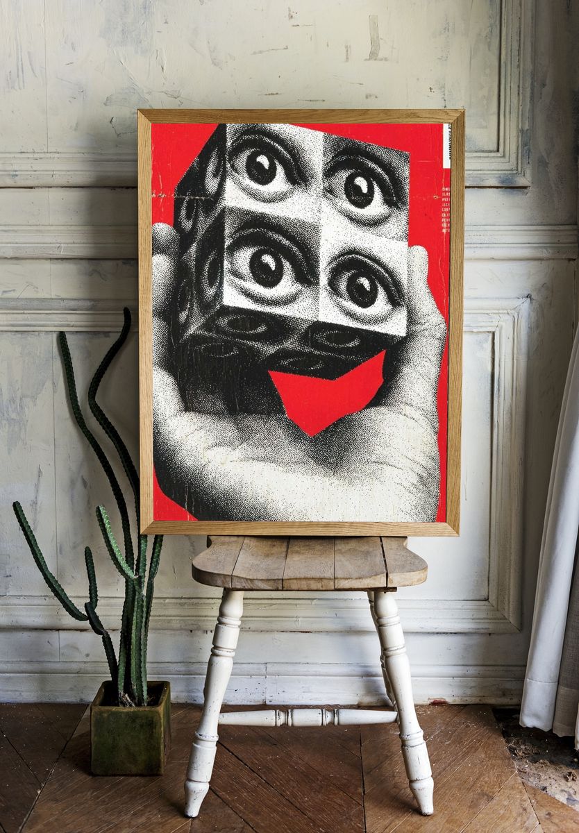 Surreal Eyes Collage Poster. — room view 1
