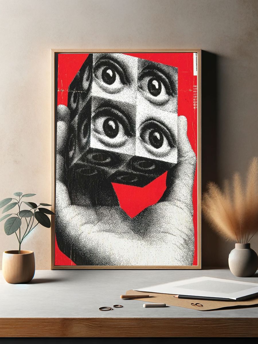 Surreal Eyes Collage Poster. — room view 2