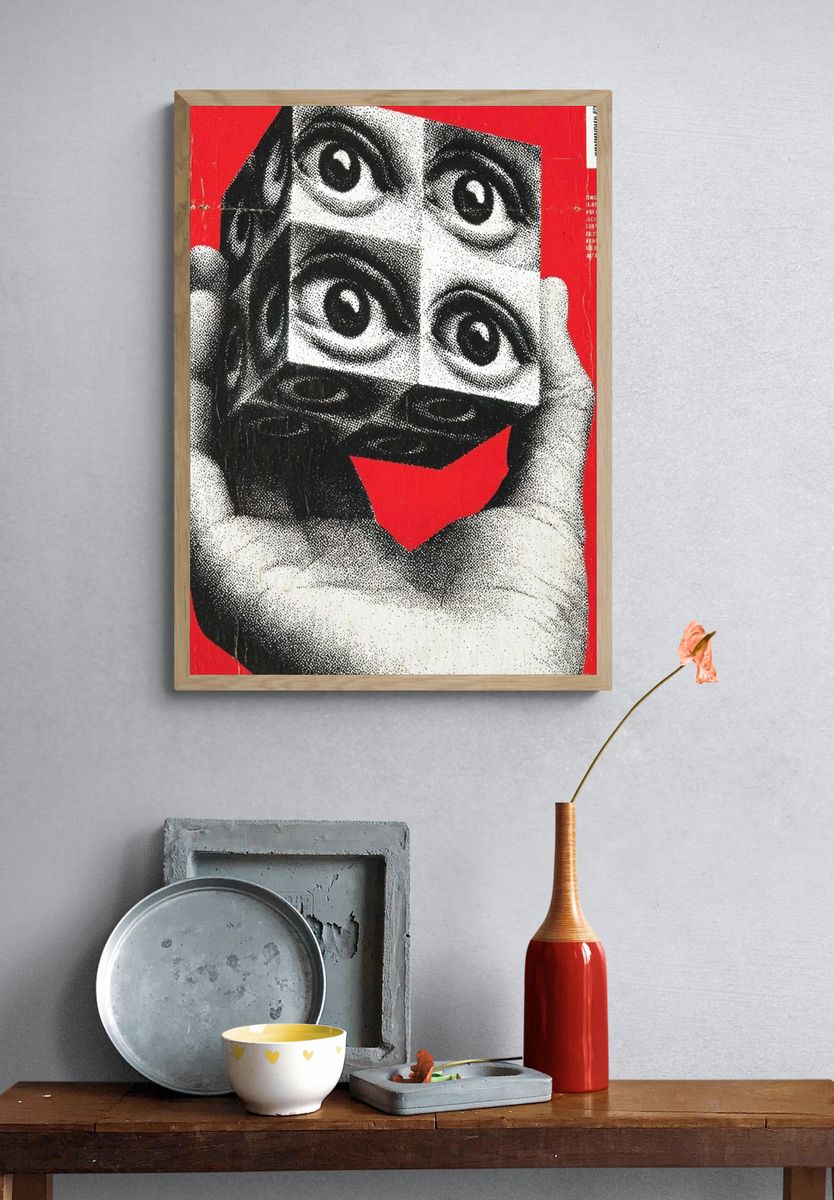 Surreal Eyes Collage Poster. — room view 3
