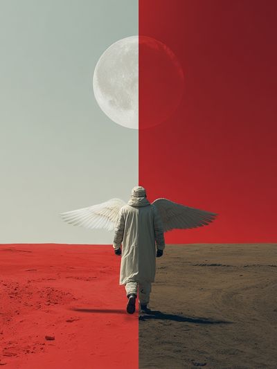 Winged Wanderer Surrealism Poster. poster print