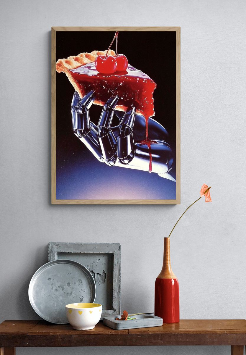 Surreal Cherry Pie Hand Poster. — room view 3